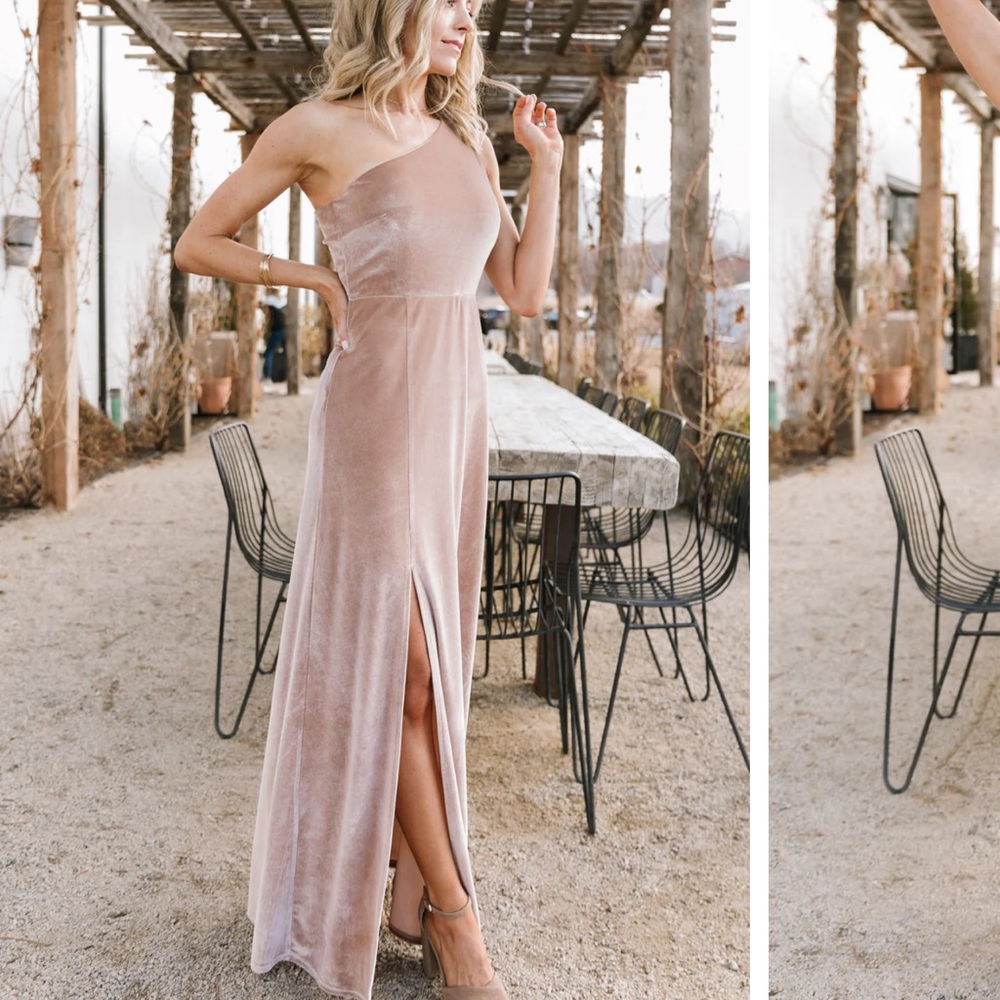 Tatiana Velvet One Shoulder Maxi Dress